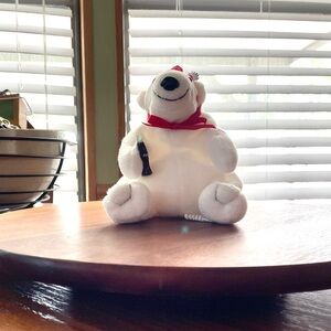 **VTG***NWT** 1997 Coca Cola Polar Bear w/Red Bow Plush/Bean Bag/Stuffed #0106